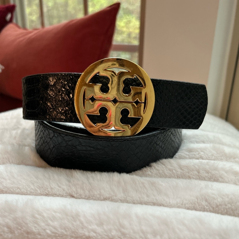 Tory Burch reversible logo leather belt